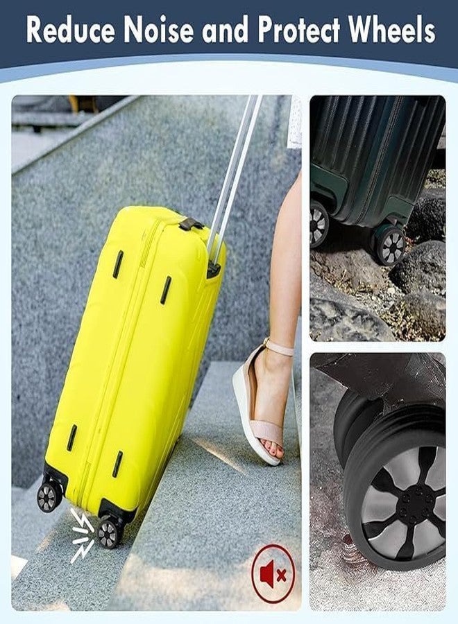 ARLICODECK Luggage Wheel Silicone Protector Cover 8PCS Trolley Wheel Cover Silicone Shock Absorption Wheel Cover for Trolley Bag Suitcase Wheel Cover Silicone for Most 8 Spinner Wheel Bag/Chair - Image 2